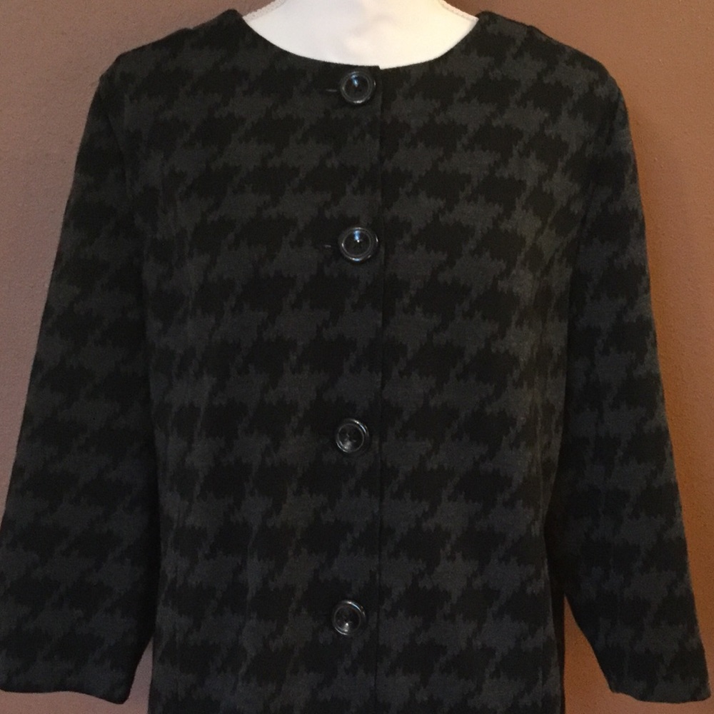 Studio Works Black & Gray Large Button Jacket - image 3